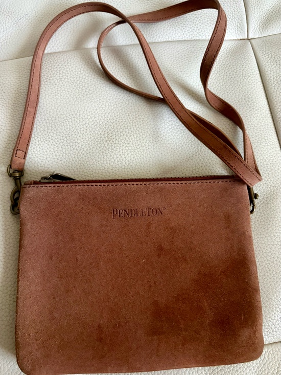 Pendleton Handbags - Pendleton Suede Couture Crossbody Bag in Rose Brown